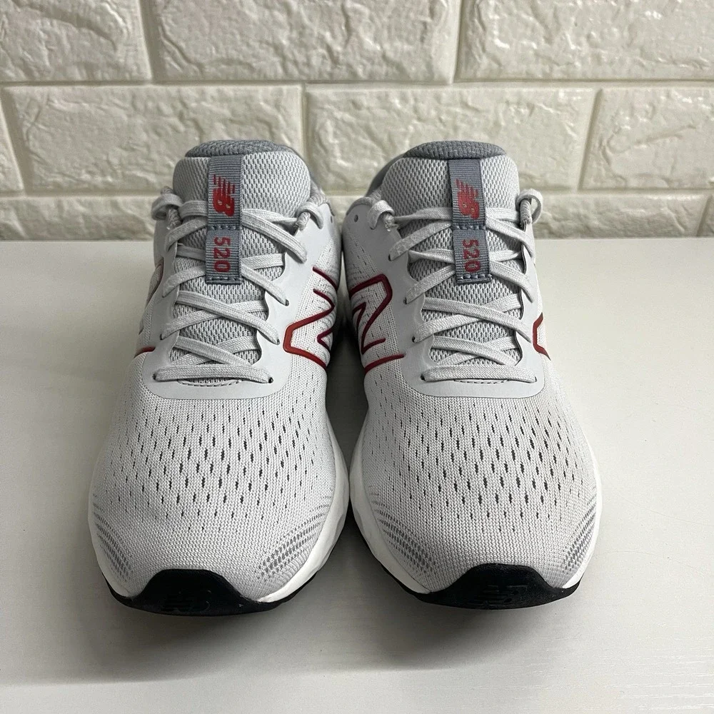 New Balance 520 V8 Men's Size 8 Lightweight Running Shoe Grey/Red